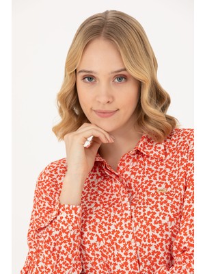 U.S. Polo Assn. Kadın Oranj Dokuma Elbise 50279890-VR181