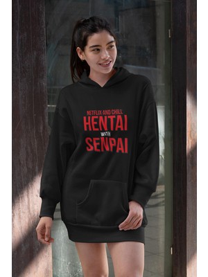 Populus Anime Hentai Senpai Kapşonlu Sweatshirt