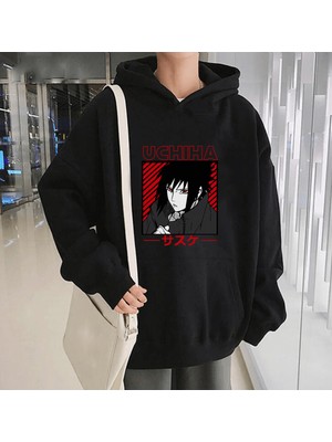 Populus Anime Uchiha Sasuke Kapşonlu Sweatshirt