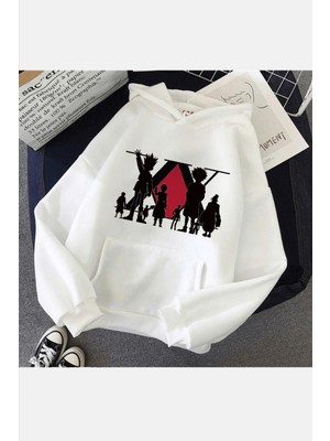 Hunter x Hunter Team Beyaz Kapşonlu Sweatshirt