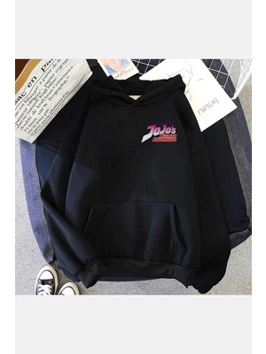 Populus Jojos Bizarre Ön-Arka Baskılı Kapşonlu Sweatshirt