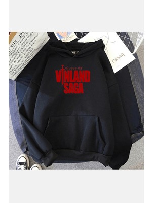 Vinland Saga Yazılı Kapşonlu Sweatshirt