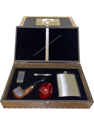 Pipsan Ahlat Ağacı Pipo 7 Oz Çelik Mataralı Set 605750-509254