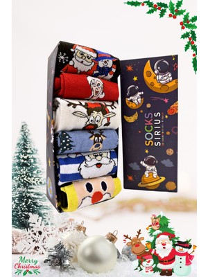 Happy Socks 6'lı  Yılbaşı Christmas Noel Renkli Parfümlü Çorap Seti Özel Hediye Kutusu