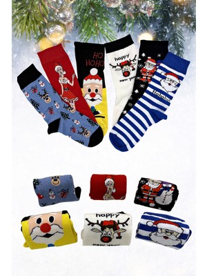 Happy Socks 6'lı  Yılbaşı Christmas Noel Renkli Parfümlü Çorap Seti Özel Hediye Kutusu