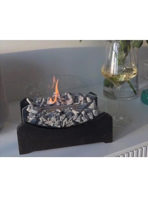 Wooden Atelier Black Fire-Masaüstü Bioethanol Şömine-Masa Üstü Şömine-Bioethanol Şömine-Şömine