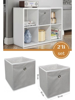 2 Adet Raf Organizer, Çok Amaçlı Saklama Kutusu, Çamaşır Oyuncak Düzenleyici 30X30X30 cm 2’li Set