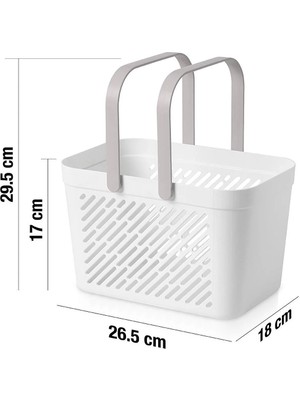 Tıkla Sende Düzenleyici Beyaz 1 Adet Sepet, Duş Sepeti, Organizer, Dolap Düzenleyici, Deterjanlık , Şampuanlık