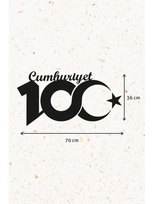 ioadesign Ahşap Dekoratif Duvar Yazısı - Cumhuriyet 100.YIL