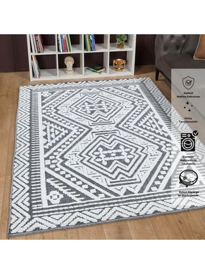 Giza Home Chenille Gri Yumuşak Yıkanabilir Çocuk Odası Oturma Odası Salon Mutfak Halısı N3