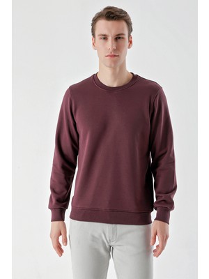 Morven Erkek Mürdüm Basic Bisiklet Yaka Sweat-Shirt