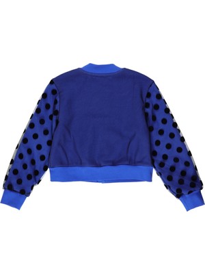 Panço Tül ve Nakış Detaylı Fermuarlı Sweatshirt