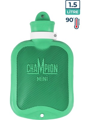 Champion Kauçuk Termofor Mini Sıcak Su Torbası, Kokusuz Sıcak Su Torbası Yeşili 1,5 lt
