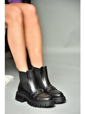 Fox Shoes R312154109 Siyah Kalın Tabanlı Kadın Bot