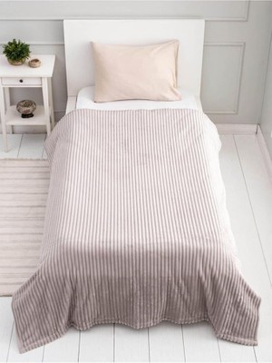 Mulberry Estelita Super Soft Tek Kişilik Fitilli Battaniye 160X220 Cm -Krem