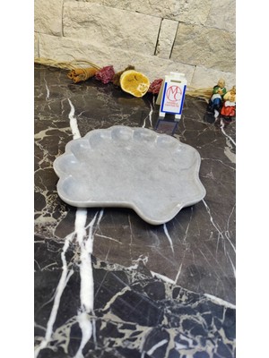 Marble Center Mermer Istiridye Sunumluk Tepsi Dekoratif Çerezlik Kase Tabak