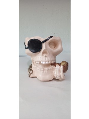 Gülçin Biblo Dünyası Kuru Kafa Pippolu Dekoratif Biblo Küllük