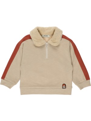 Panço Erkek Bebek Peluş Yakalı Sweatshirt