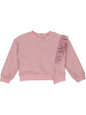 Panço Kız Bebek Dantelli Sweatshirt