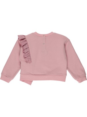 Panço Kız Bebek Dantelli Sweatshirt