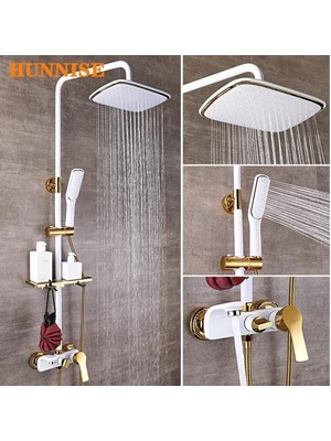 OEM Banyo Bataryası Duş Seti Altın Dore Beyaz