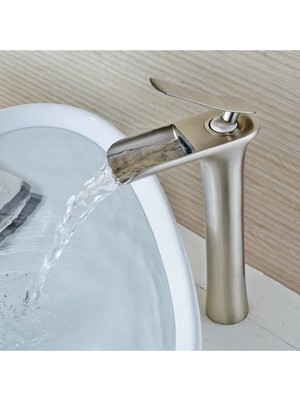 OEM Banyo Çanak Lavabo Bataryası Mat Krom Nikel Şelale