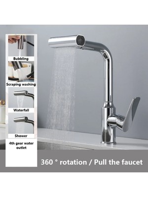 OEM Mutfak Eviye Bataryası Duş Şelale 4 Fonksiyonlu Spiralli Ithal Krom 7 Yıl Garantili