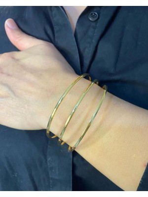 Xesha 3 Lü Ajda Bilezik Altın Kaplama 1. Kalite Çelik Paslanmaz Kararmaz Çok Şık