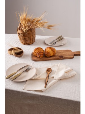Wellstil Doku | 8'li Organik Ham Keten Peçete 40x40 cm