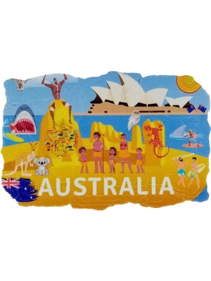Dünyadan Hediyeler Avustralya Temalı Fresco Magnet