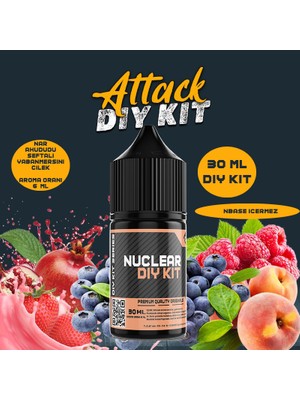 Nuclear Kimya Attack 30 60 100 ml Dıy Yabanmersini Çilek Nar Aroması 6 ml