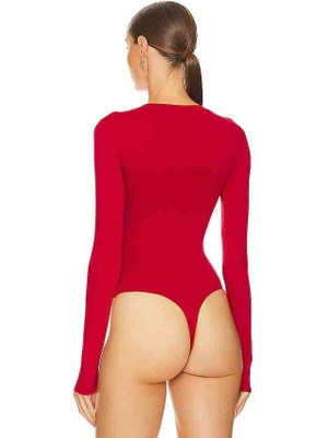 By Kul Design Bykuldesign Kadın Kırmızı Bodysuit