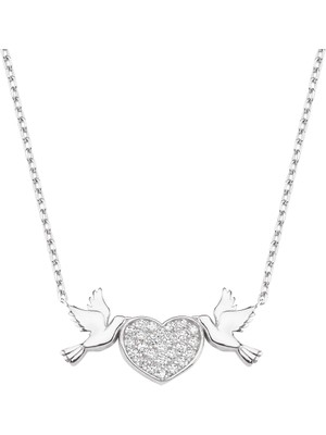 Altın Sepeti Gümüş Aşk Kuşları Kolye