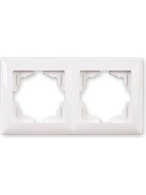 Günsan Elektrik Visage Beyaz İkili Çerçeve