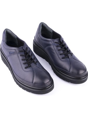 Emel Ayakkabı Yumuşak Deri Ayakkabı Lacivert 3500