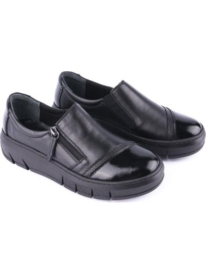 Emel Ayakkabı Yumuşak Deri Ayakkabı Siyah 1101