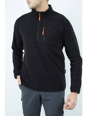 Alpinist Gamma Yarım Fermuarlı Erkek Polar Siyah