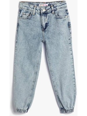 Koton 4WKG40028AD Koton Kız Çocuk Jean Pantolon Lıght Indıgo
