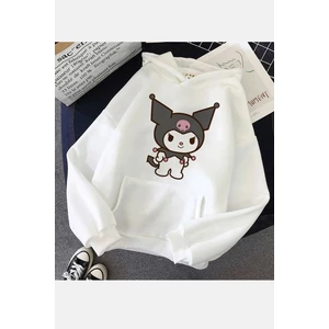 Kuromi Beyaz Kapşonlu Sweatshirt