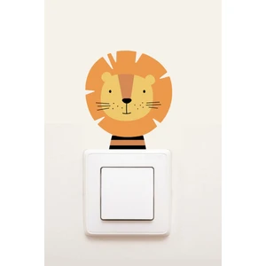 Tatlı Aslan Çocuk Odası Priz Sticker Duvar Sticker 006