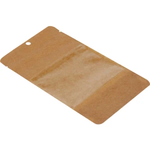 11x18,5x3,5 Cm-100 Adet Kraft Geniş Pencereli Doypack
