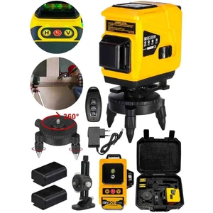 Alman 128 Vf 12 Köşe Otomatik Hizalama Lazer Metre 360 Derece Yatay Dikey Çapraz Kumandalı Çantalı