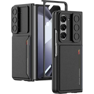 Samsung Galaxy Z Fold 5 Kılıf Pu Deri Kamera Sürgülü Kartlıklı Kıpta Kapak