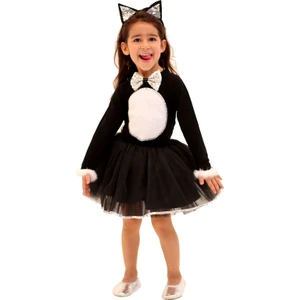 Gala Kostüm Hallowen Cadılar Bayramı Kedi Kız Çocuk Kostümleri