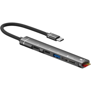 USB 3.0 Type-C 5in1 Port Çoklayıcı Hub Alüminyum Slim Kasa - AL4123