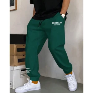 Amor Man Büyük Beden Brooklyn Baskılı 3 Iplik Pamuk Erkek Eşofman Altı