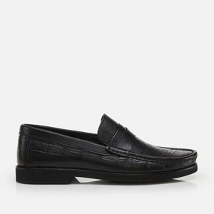 02AYH273800A100 Hakiki Deri Siyah Erkek Loafer