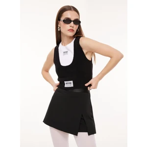 Jeans U Yaka Düz Siyah Kadın Atlet A0880