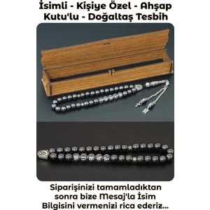Tesbih Sakarya - Isimli - Kişiye Özel - Püskül Ucu Harfli - Hematit Doğal Taş Tesbih / Tespih