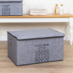1 Adet Keçe Kapaklı Çok Amaçlı Maxi Kutu Hurç 47X37X24CM